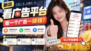 新出看广告平台，看一个广告一块钱，大量真实好评！无需养机、不会黑号，操作简单【揭秘】-流年日记