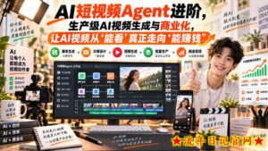 AI短视频Agent进阶，生产级AI视频生成与商业化，让AI视频从”能看”真正走向”能賺钱”-流年日记