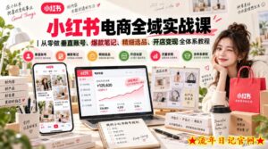 小红书电商全域实战课｜从零做垂直账号、爆款笔记、精细选品、开店变现全体系教程-流年日记