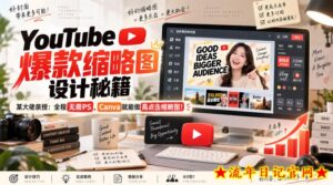 YouTube爆款缩略图设计秘籍，某油管大佬（610万订阅者）亲授，全程无需PS，Canva就能做高点击缩略图！【原创双语字幕】-流年日记