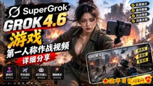 Grok 4.6也能做游戏？第一人称作战视频实测｜玩法详细讲解-流年日记