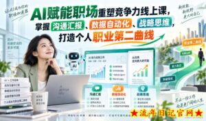 AI赋能职场重塑竞争力线上课，掌握沟通汇报、数据自动化、战略思维，打造个人职业第二曲线-流年日记