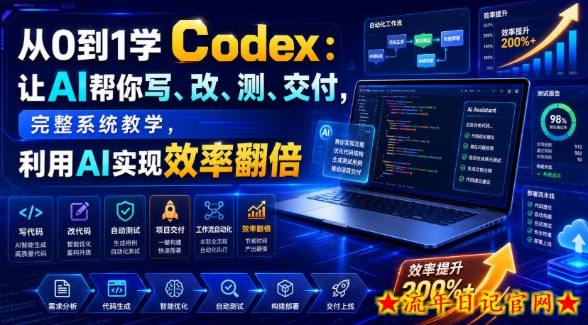 从0到1学Codex:让AI帮你写、改、测、交付,完整系统教学,利用AI实现效率翻倍(更新0918)-流年日记