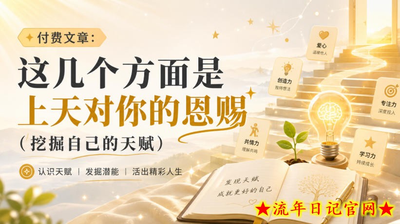 付费文章：这几个方面是上天对你的恩赐（挖掘自己的天赋）-流年日记