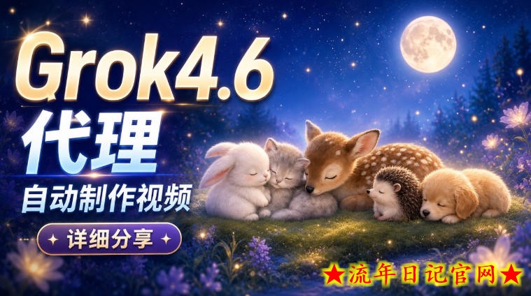 Grok 4.6代理自动制作视频！从提示词到成片全流程详细分享｜AI Agent实操分享-流年日记