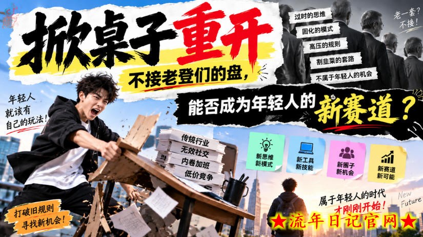 某公众号付费文章：掀桌子重开，不接老登们的盘，能否成为年轻人的新赛道？-流年日记