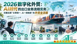 2026数字化外贸:AI时代的出口业务流程实务,完整还原”从零到一、从一到收款”的外贸全流程-流年日记