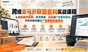 跨境亚马逊联盟套利实战课程,从底层盈利逻辑、账号筹备、选品到广告素材优化,手把手教你通过广告賺取联盟佣金-流年日记