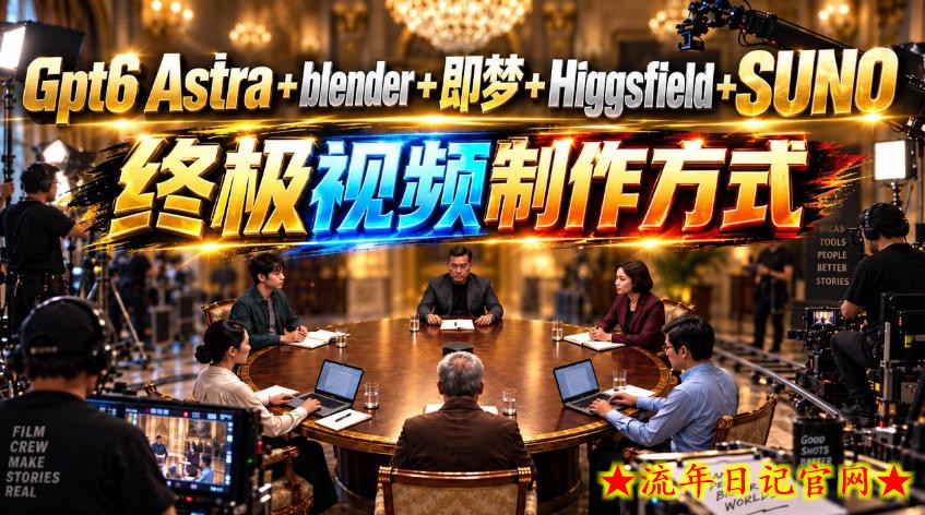 GPT-6 Astra+Blender+即梦+Higgsfield+Suno=终极视频制作方式!-流年日记