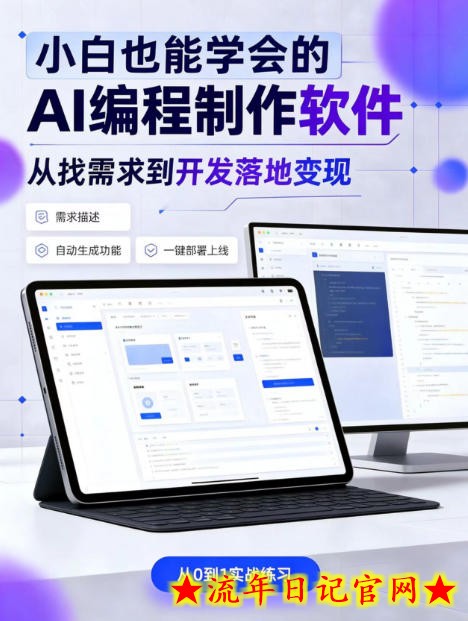 手把手教会你ai编程制作软件到变现全路径,零基础小白轻松上手,从找需求到开发落地变现【揭秘】-流年日记