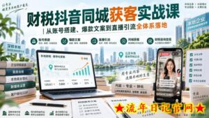 财税抖音同城获客实战课|从账号搭建、爆款文案到直播引流全体系落地-流年日记