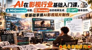 【无水印】AI在影视行业基础入门课,Midjourney绘图、Runway动态视频生成、GPT脚本创作,零基础掌握AI影视短片制作-流年日记