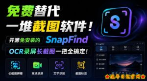 免费替代一堆截图软件!开源免安装的SnapFind,OCR录屏长截图一把全搞定!-流年日记