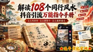 解读108个同行风水抖音引流万能指令手册,怎么找素材·怎么做指令·怎么越磨越亮【文档】-流年日记