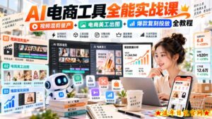 AI电商工具全能实战教学，视频混剪量产+电商美工出图+爆款复刻投放全教程​-流年日记