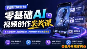 零基础AI视频创作实战课|手机全程操作、免剪辑基础、从素材制作到变现全教程-流年日记