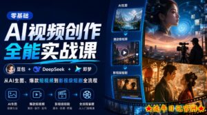 零基础AI视频创作全能实战课｜豆包+DeepSeek+即梦，从AI生图、爆款短视频到影视级短剧全流程-流年日记