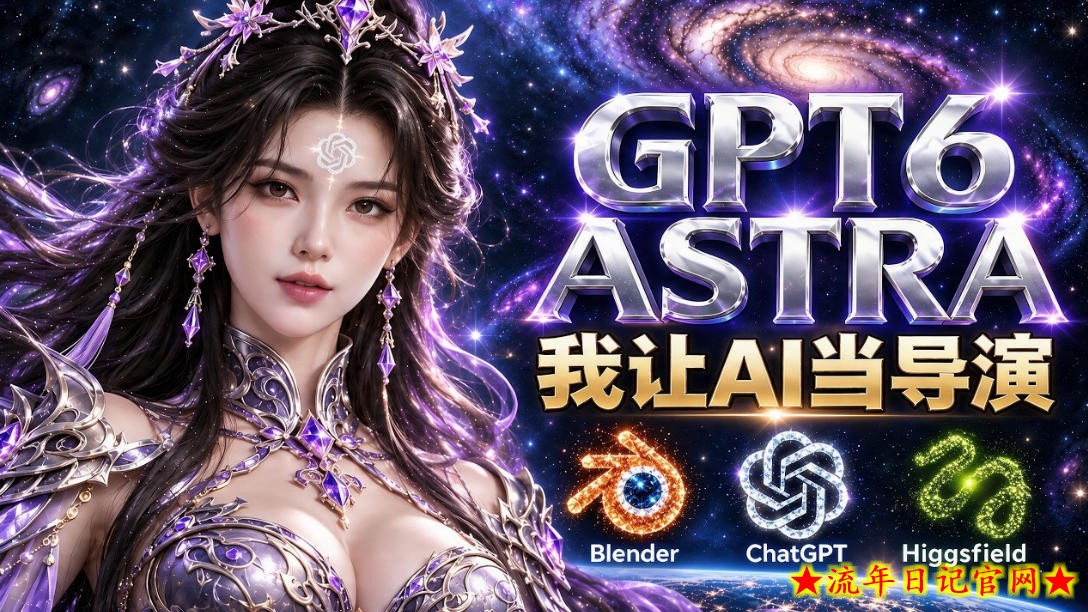 让GPT-6 Astra当导演！Higgsfield和Blender实战打造30秒玄幻精准运镜短片！