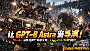 让GPT-6 Astra当导演！Blender运镜到丧尸追车大片｜Higgsfield MCP实战-流年日记