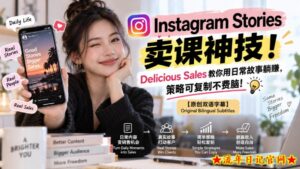 Instagram Stories卖课神技！Delicious Sales教你用日常故事躺賺，策略可复制不费脑！【原创双语字幕】-流年日记