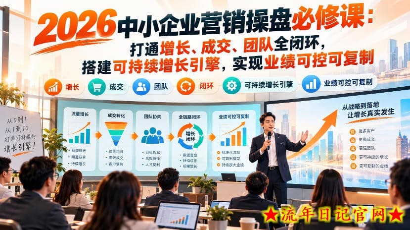 2026中小企业营销操盘必修课：打通增长、成交、团队全闭环，搭建可持续增长引擎，实现业绩可控可复制-流年日记