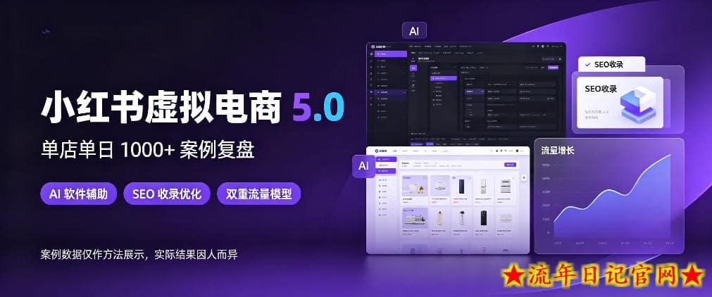小红书虚拟电商5.0,单店单日1000+,AI软件+SEO收录,双重流量稳定出单【揭秘】-流年日记