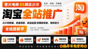 老火电商05期实战课|淘宝全站推广从计划搭建、批量测款、新品起量到爆款收割、矩阵放大全链路教学-流年日记