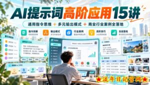 AI提示词高阶应用15讲｜通用指令思维+多元输出模式+商业行业案例全落地-流年日记