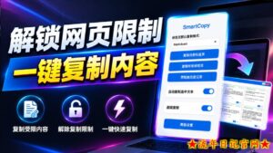 轻松解除网页所有复制限制！必装级宝藏浏览器拓展，一键全能复制各大网页内容，完全免费SmartCopy-流年日记