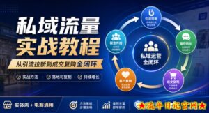 私域流量实战教程，从引流拉新到成交复购全闭环，实体店电商通用-流年日记