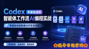 Codex零基础进阶智能体工作流AI编程实战，零基础也能跑通AI开发全流程-流年日记