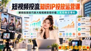 短视频投流知识IP投放运营课，解锁投放技巧放大短视频变现价值，实现稳定增长-流年日记