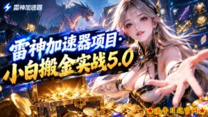 雷神加速器项目·小白搬金实战5.0，抖音W播100-150r，小白入局一天也能几十r-流年日记