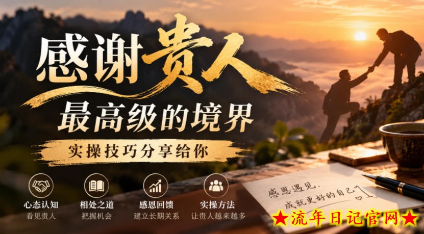 某公众号付费文章:感谢贵人最高级的境界,实操技巧分享给你-流年日记