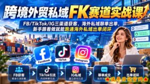 跨境外贸私域FK赛道实战课｜FB/TikTok/IG三渠道获客，海外私域聊单出单，新手跟着做就能跑通海外私域出单闭环-流年日记