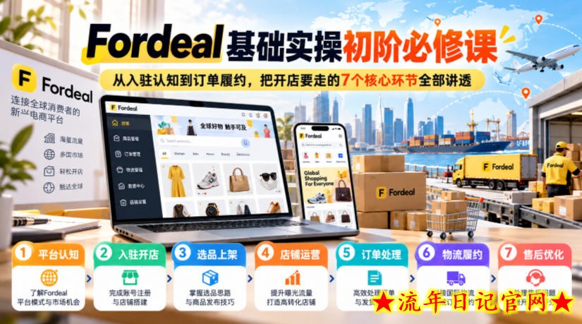 Fordeal基础实操初阶必修课,从入驻认知到订单履约,把开店要走的7个核心环节全部讲透-流年日记