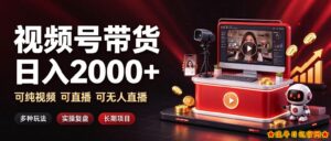 通过视频号带货日入2k+,可纯视频可直播可无人直播,多种玩法,长期项目【揭秘】-流年日记