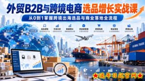 外贸B2B与跨境电商选品增长实战课，从0到1掌握跨境出海选品与商业落地全流程-流年日记