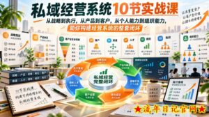 私域经营系统10节实战课，从战略到执行，从产品到客户，从个人能力到组织能力，助你构建经营系统的整套闭环-流年日记