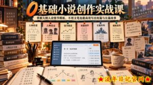 0基础小说创作实战课｜掌握大纲人设情节模板，不用文笔也能高效写出短篇与长篇故事-流年日记