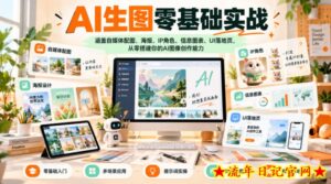 AI生图零基础实战,涵盖自媒体配图、海报、IP角色、信息图表、UI落地页,从零搭建你的AI图像创作能力-流年日记