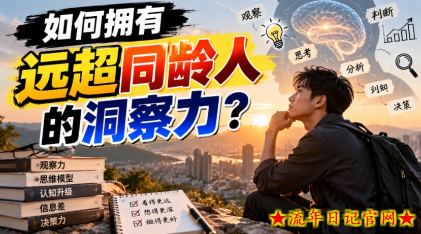 付费文章:如何拥有远超同龄人的洞察力?-流年日记