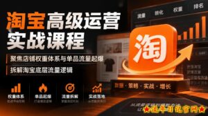 淘宝高级运营实战课程，聚焦店铺权重体系与单品流量起爆，拆解淘宝底层流量逻辑-流年日记