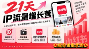 21天IP流量增长营,小红书全链路教学,账号定位剪辑实操,多模式变现系统课-流年日记