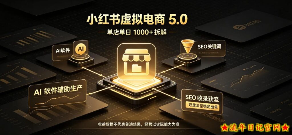 小红书虚拟电商5.0，单店单日1000+，AI软件+SEO收录，双重流量稳定出单【揭秘】-流年日记