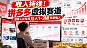 收入持续!拼多多虚拟赛道,普通人可实现月入1-3 W被动收入【揭秘】-流年日记