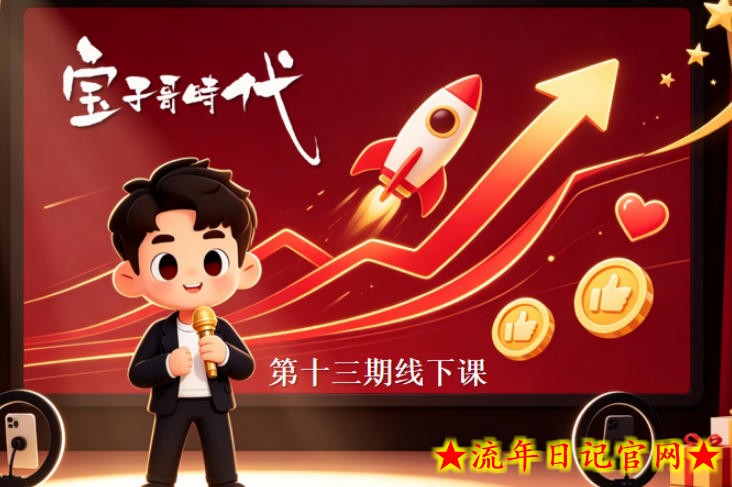 宝子哥抖音直播第13期VIP线下课9月5-6日，26年最值得看的直播课程，快速突破直播间流量瓶颈，打造高效起号闭环-流年日记
