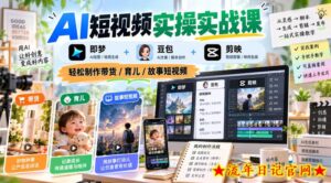 AI短视频实操实战课,即梦+豆包+剪映,轻松制作带货/育儿/故事短视频-流年日记