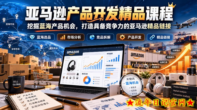 亚马逊产品开发精品课程,挖掘蓝海产品机会,打造具备竞争力的亚马逊精品链接-流年日记
