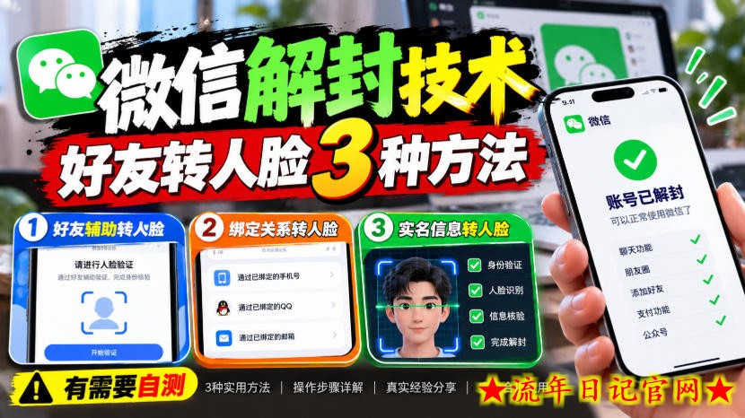 微信解封技术，好友转人脸3种方法，外来技术，有需要自测